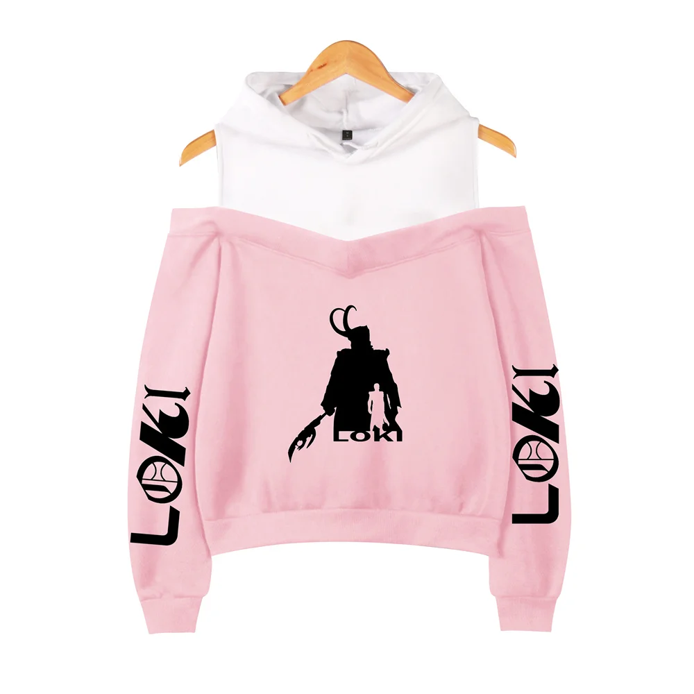 

LOKI Cool Sexy off-shoulder hoodies sweatshirts Fashion Women's New Fashion Autumn Casual Harajuku Y2K Girl Hoodies