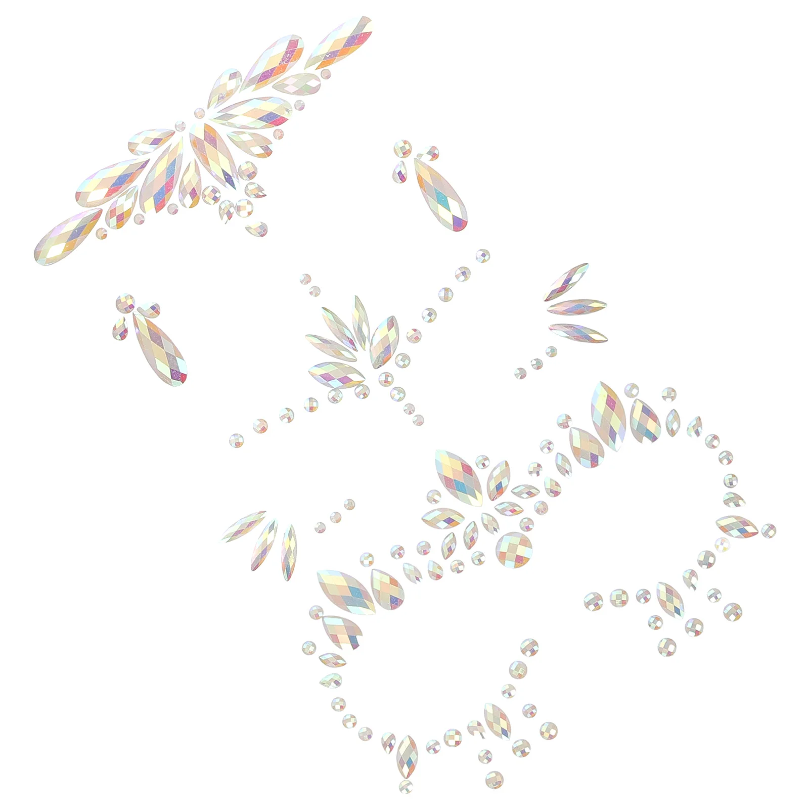 

3 Sheets Glow Stickers The Dark Face Gems Tattoos Diamond Fluorescent Rhinestone Decals