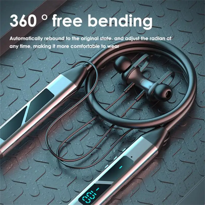 

Neckwear Running Wireless Bluetooth 5.0 Headset Long Standby Scientific and Technological Sports karaoke Universal LCD Digital 2