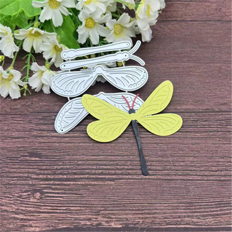 Новинка Металлические трафареты с цветочным рисунком стрекозы для скрапбукинга