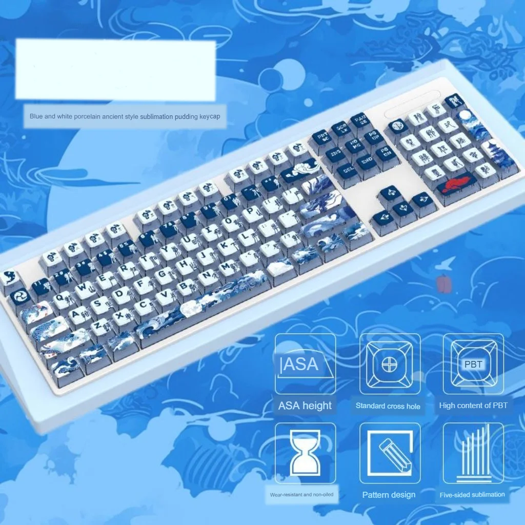 Колпачки для клавиш PBT SAX 125 термопресс сублимация китайский стиль колпачок