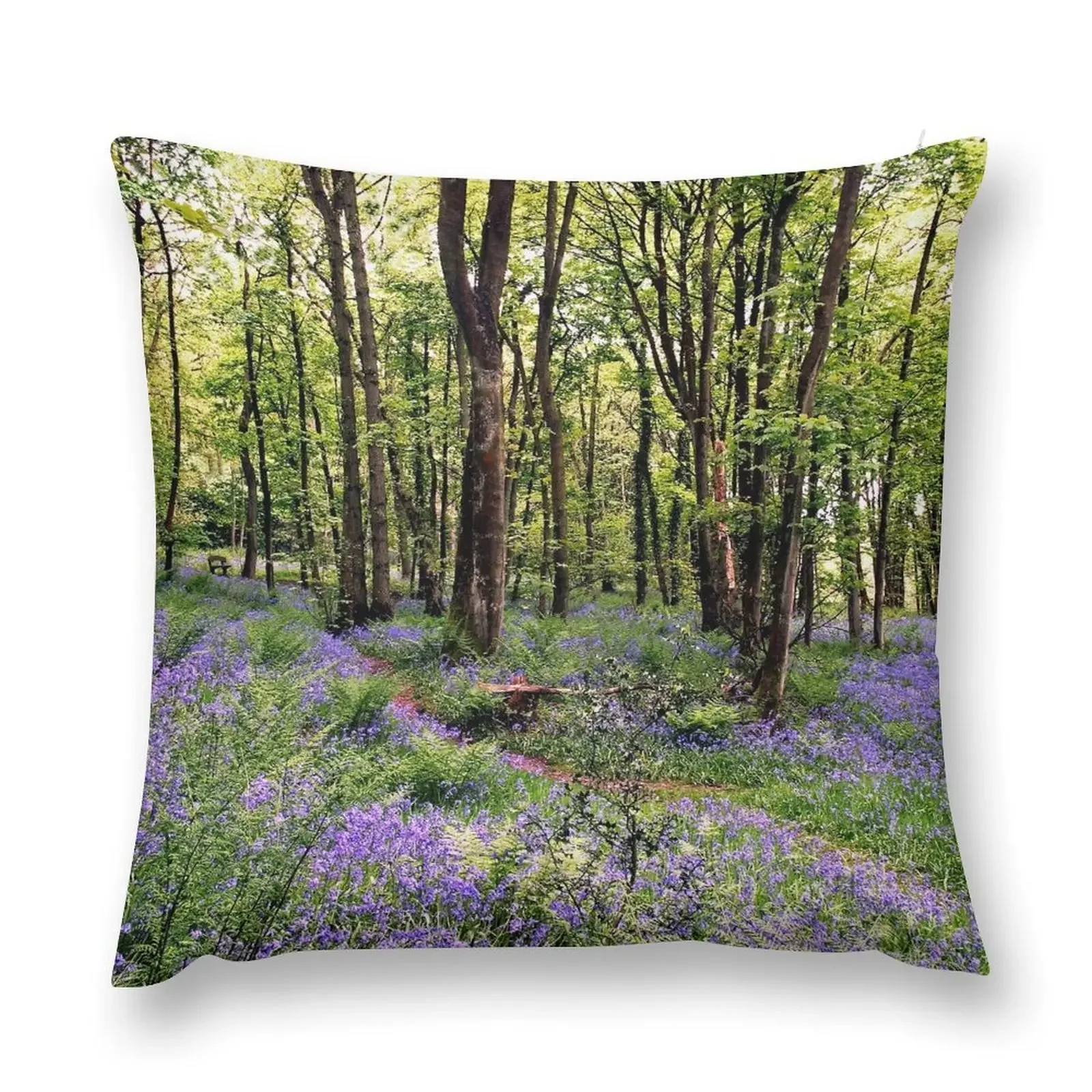 Синие колокольчики на Whitemoss Common near Grasmere Подушка для дивана Декоративные подушки