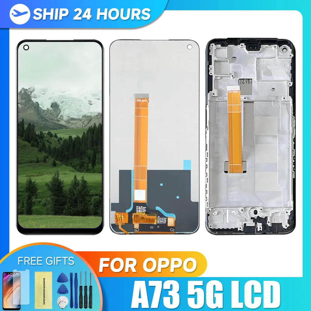 Oppo A73 5G Замена ЖК-экрана 6 5 &quotемкостный дигитайзер сенсорного экрана для модели