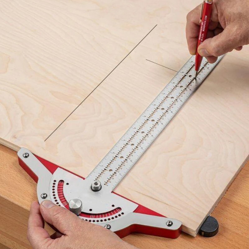 

10-20 Inches Woodworkers Edge Rule Efficient Protractor Angle Protractor Ruler Angle Measure Stainless Steel Carpentry Tool