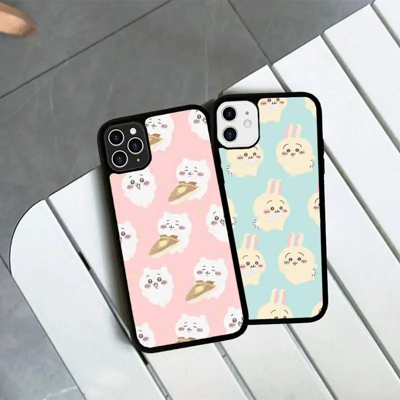 

Chiikawa Cartoon Phone Case Silicone PC+TPU Case For iPhone 14 11 12 13 Pro Max 8 7 6 Plus X XR Hard Fundas
