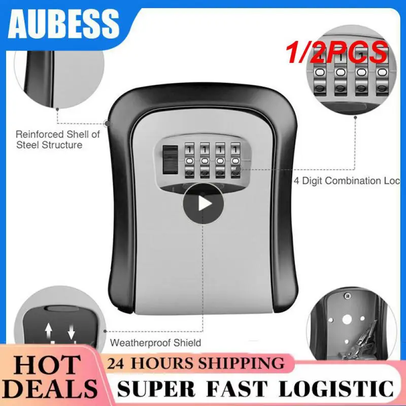 

1/2PCS Wall Mount Key Storage Secret Box Organizer 4 Digit Combination Password Security Code Lock No Key Home Key Safe Box