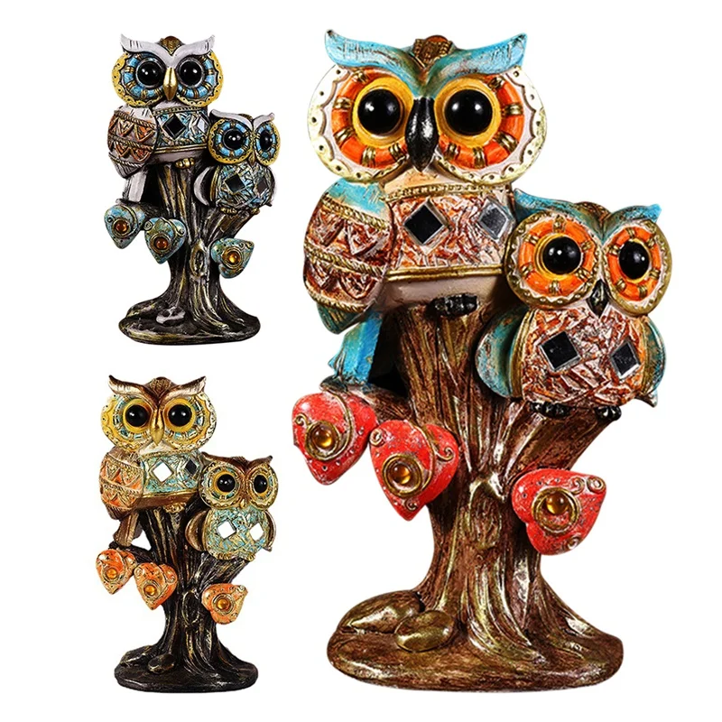 

Retro Owl Statue Resin Craft Animal Figurines Living Room Desktop Decor Garden Balcony Office Ornaments Home Decor
