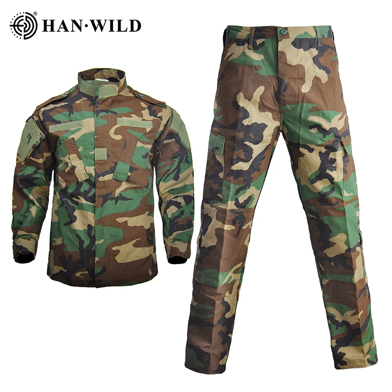 

HAN WILD Military Uniform Fishing Suit Camouflage Tactical Suits Hunting Clothing Climbing Clothes Men Combat Jacket and Pants
