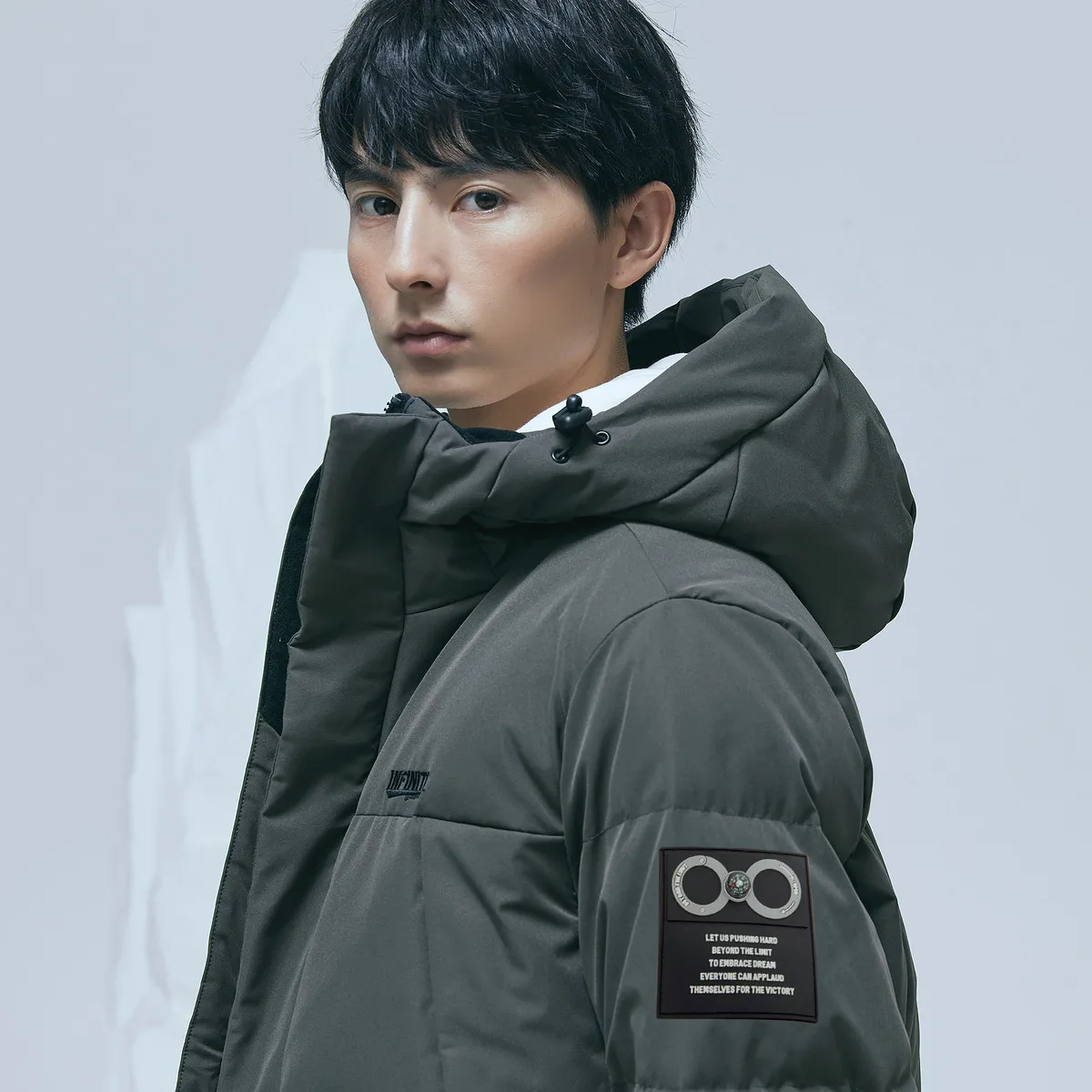 Metersbonwe Men's Polar Chunky Long Hooded Down Jacket Loose 80%Duck Down Thick Winter Warm Wear Hot Sale Windproof Down Jacket