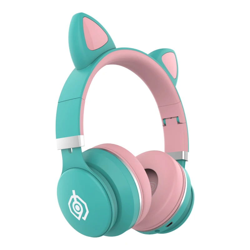 New Stereo Glowing Earphones Wireless Computer Earphone Led Headphones For Children Gifts Daughters Girls Cartoon Cat Ears images - 6