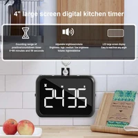 Digital Timer Kitchen Cooking Rechargeable LED Countdown Alarm Shower Electronic Bedroom Timing with Backing Stand Pink