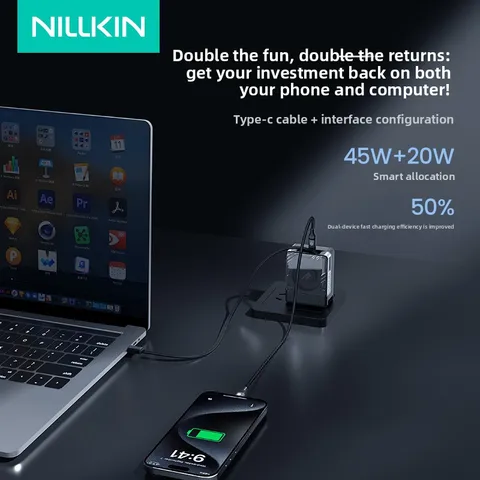 NILLKING GaN зарядное устройство 65 Вт для Apple Huawei Xiaomi