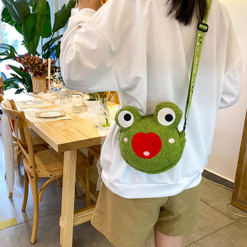 

Plush Frog Backpacks Kawaii Frog Shoulder Backpack Kids Crossbody Bag Coin Purse Messenger Bags Plush Toy Girls Girlsfriend Gift