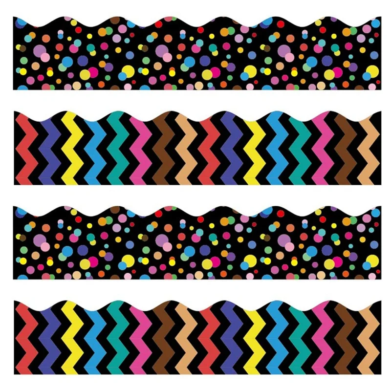 

2Pcs Bulletin Borders Stickers Back-To-School Decor Borders For Bulletin Board/Black Board/Chalkboard/Whiteboard Trim