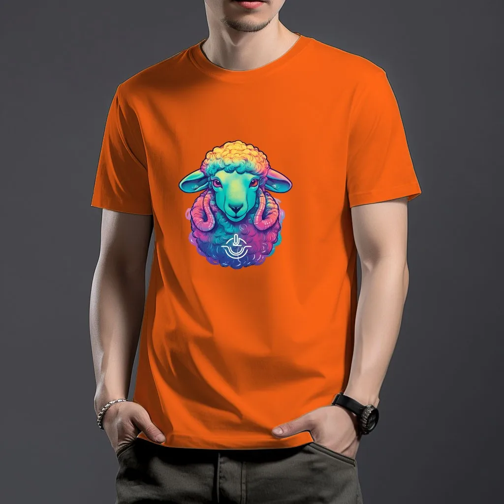 

WSFEC S-4XL T Shirt for Men Clothing Short Sleeve 100% Cotton Loose Animal Sheep Pattern Top Breathable Casual Graphic Tshirt
