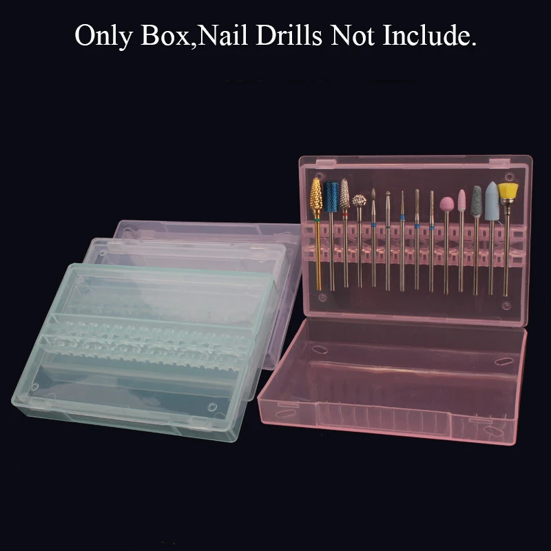 

Sdotter 14 Slots Nail Drill Bits Box Professionals Milling Cutter Display Empty Storage Case Manicure Drill Bits Holder Accessor