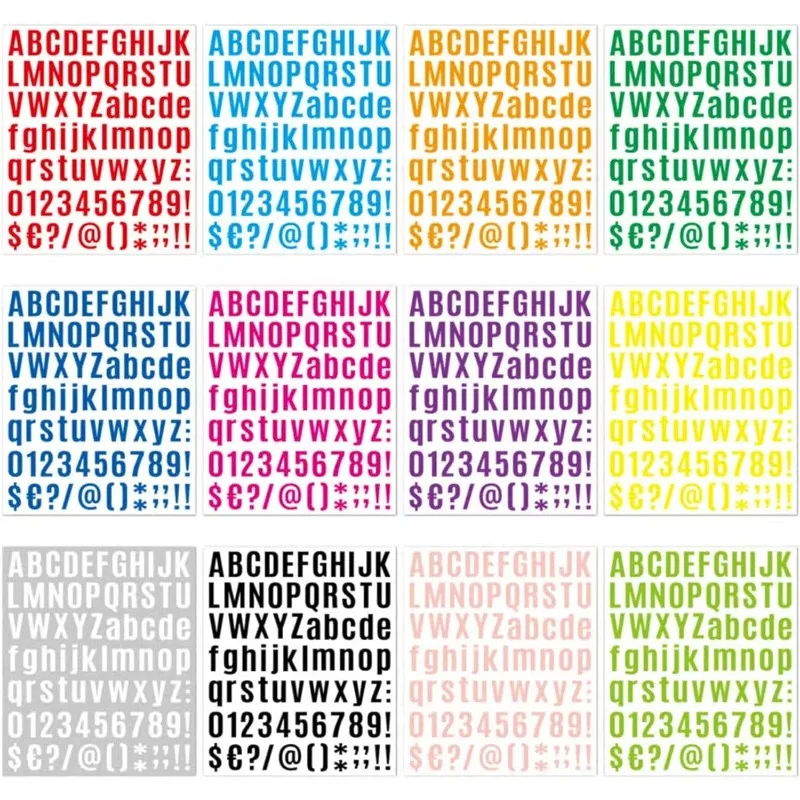 Набор самоклеящихся цифр с буквами 12 листов наклейки цифрами алфавита для