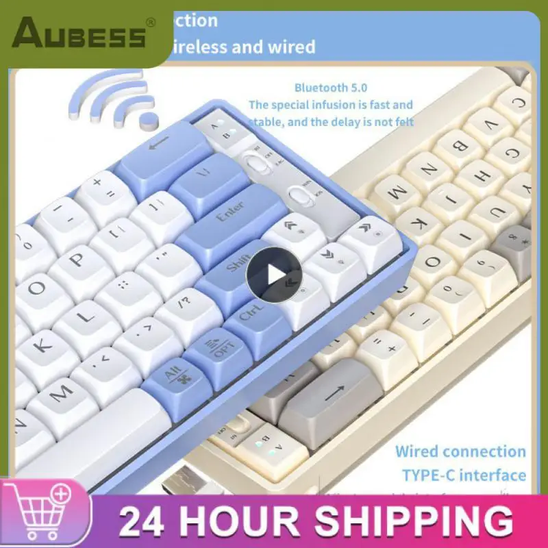 

Colorful Backlight Gaming Keyboard Hot Swap Keyboard Ergonomics Mechanical Keyboard 65 Keys Linear Axis Hot Plug Keyboard