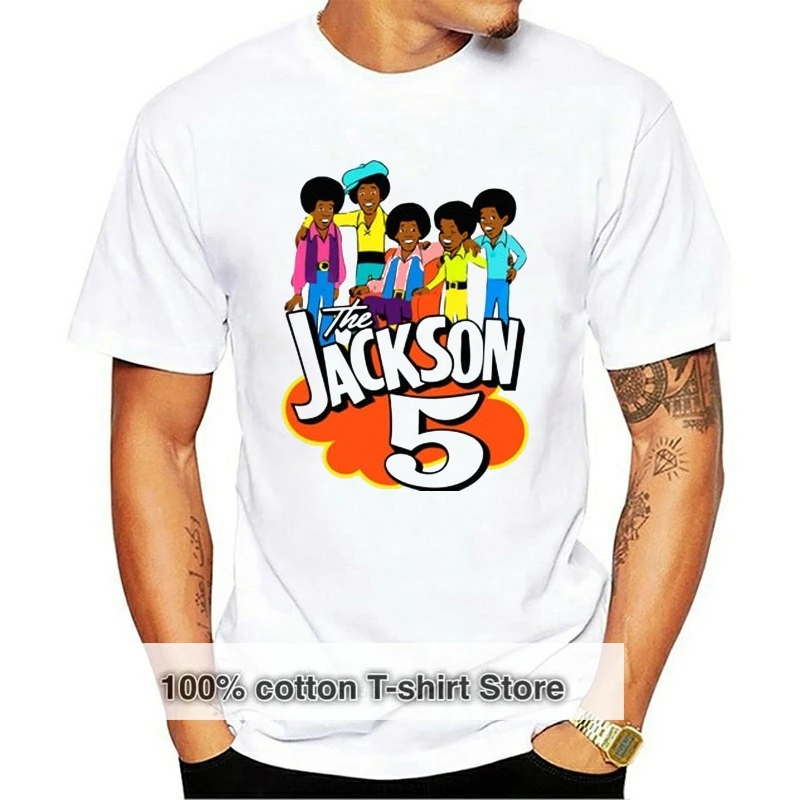 

Мужская хлопковая футболка The Jackson 5 Pop band, Черная