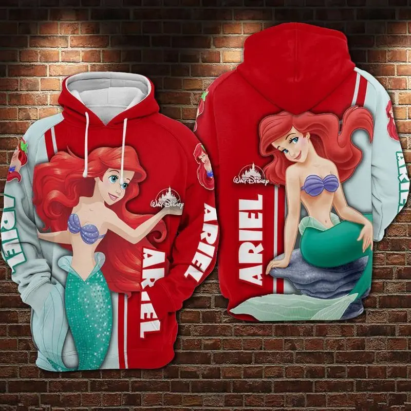Sweats à capuche Little Mermaid pour enfants impression 3D vêtements de sport rue garçons et filles printemps automne