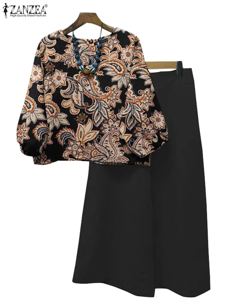 Модные комплекты брюк с широкими штанинами ZANZEA летние богемные подходящие