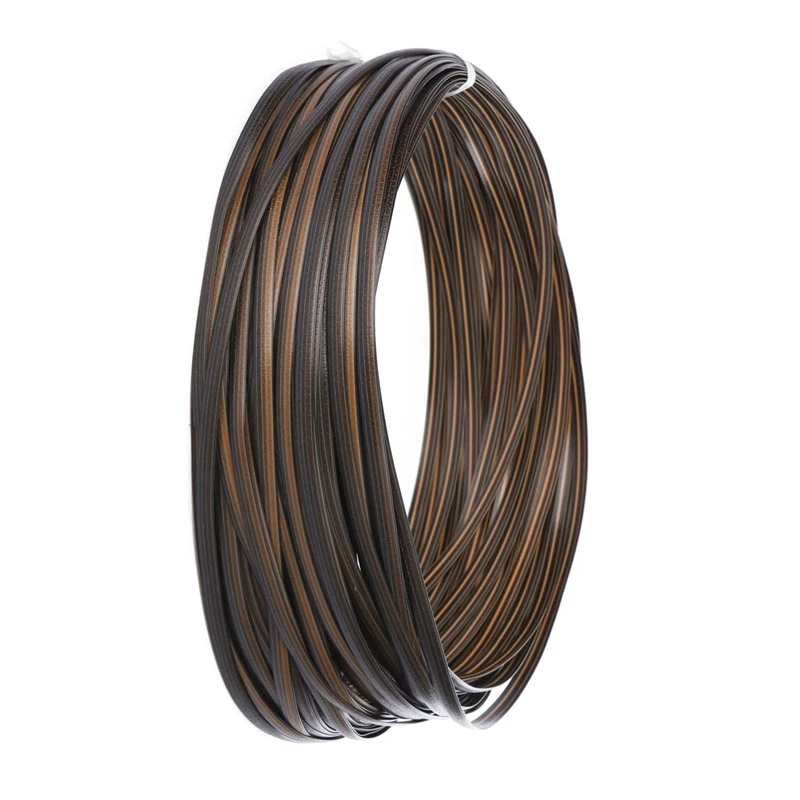 

5X Coffee Gradient Flat Synthetic Rattan Weaving Material Plastic Rattan For Knit And Repair Chair Table Storage Basket