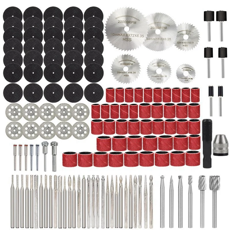 

147 Pcs Accessories Cutting Set With Metal Cutting Saw Blade,Sanding Band,Diamond Cutting Disc,Rotary Burr File For Dremel