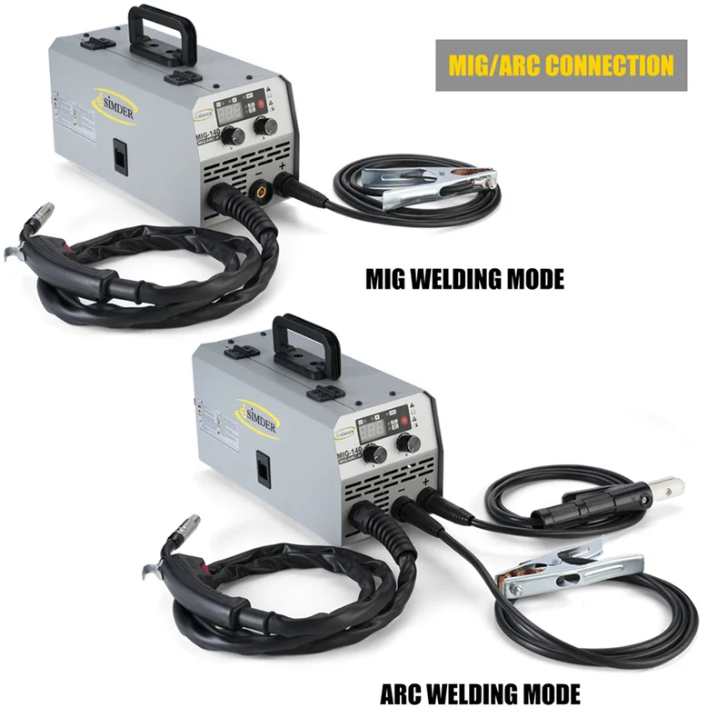 MIG140M Semi-automatic Non Gas Welding Machine ARC MIG Welder With 1KG 1.0mm Flux Core For Gasless Iron Soldering enlarge