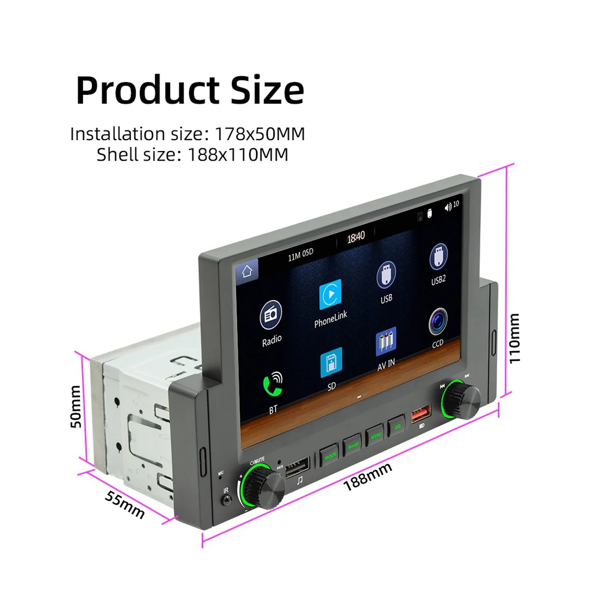 

1 Din универсальный автомобильный радиоприемник 6,2 дюймов MP5 мультимедийный плеер Autostereo Android Carplay MirrorLink Bluetooth с камерой F170C