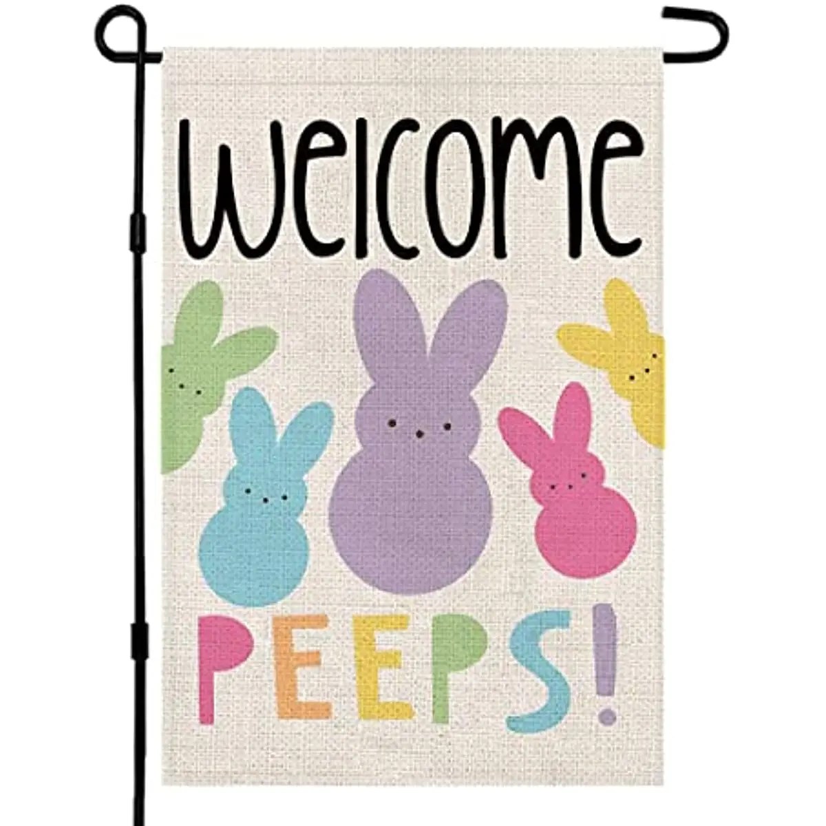 

Welcome Easter Peeps Garden Flag Double Sided Vertical 12x18 Inch Bunny Banners Spring Yard Outdoor Farmhouse Decoration