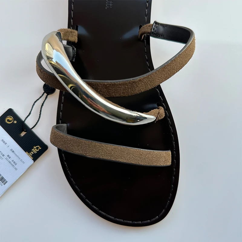 Сандалии Mrxmus Dutit женские Новинка лета 2024 Простые ретро сандалии в римском стиле с
