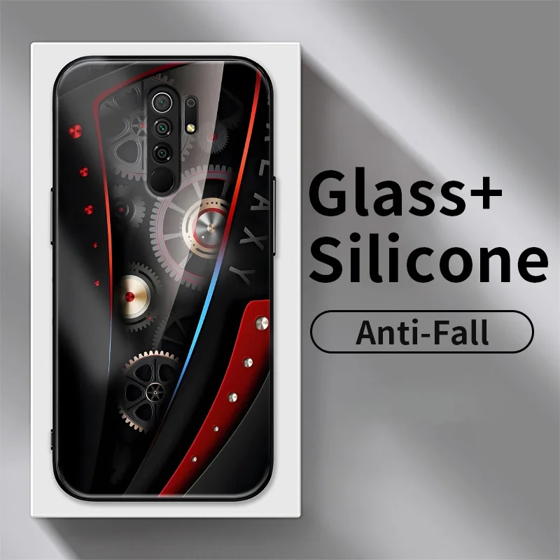 

For Xiaomi Redmi 9 9 Prime 9A 9i 9C NFC 9T 10A A1 GO S2 Note 9 Poco M2 C31 Case Mechanics Tempered Glass Phone Cover Shell