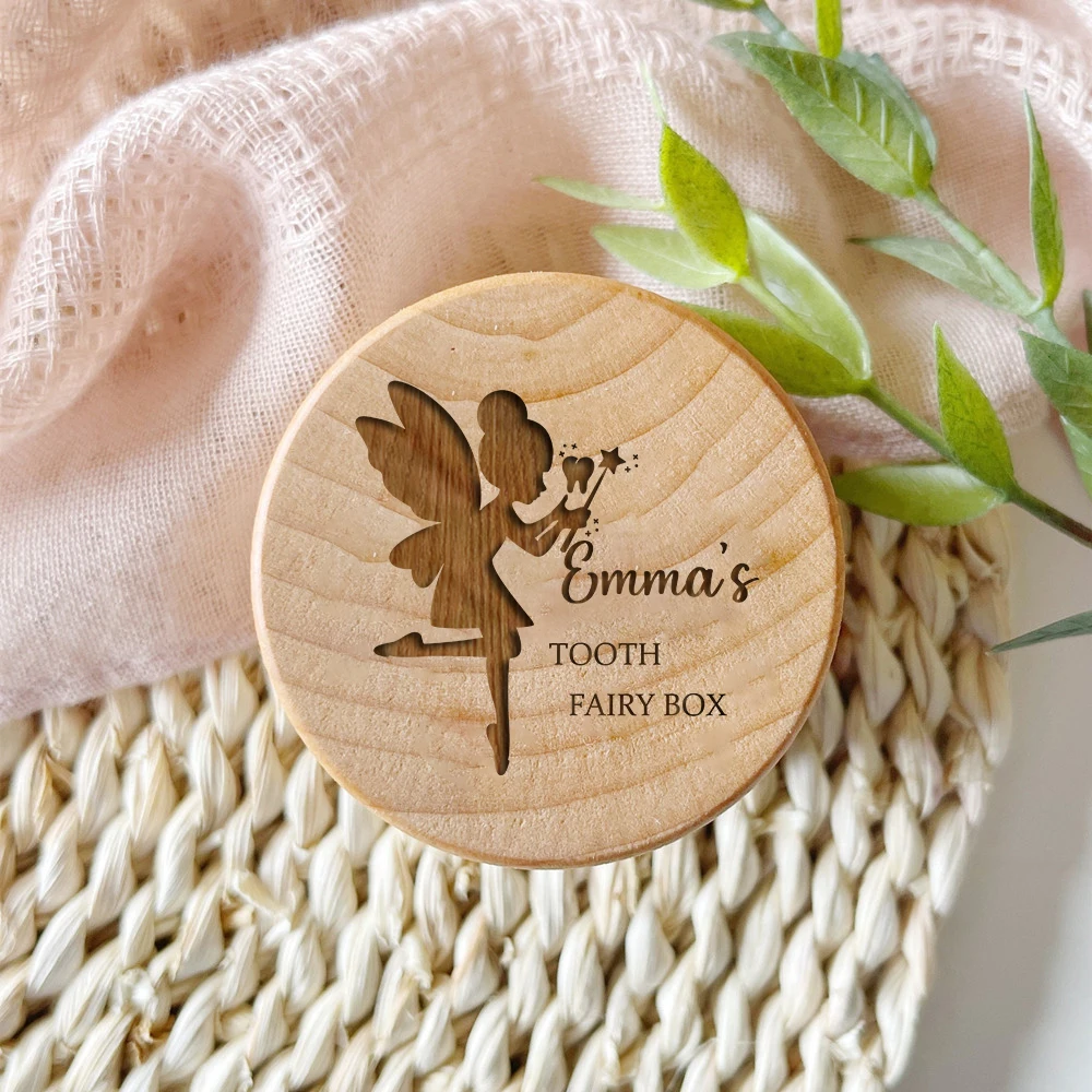 Keepsake Box For All Baby Teeth Tooth Holder Custom Wooden Tooth Fairy Box Girls Gift
