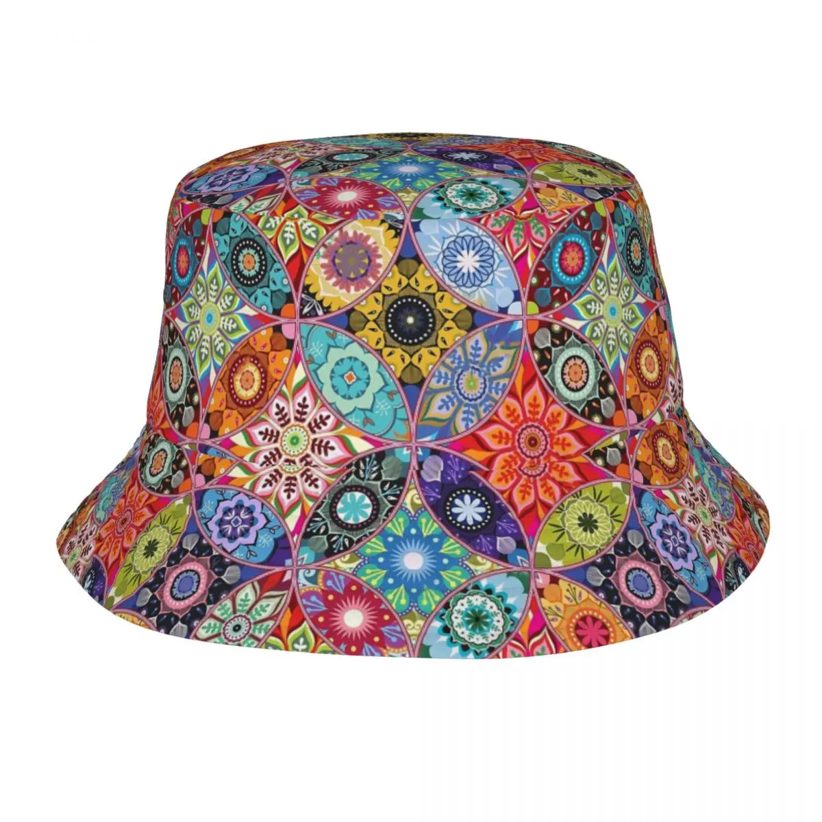 

Women Bucket Hat Moroccan Bazaar Vocation Getaway Headwear Foldable Camping Fishing Cap Morocco Mandala Style Boonie Hat