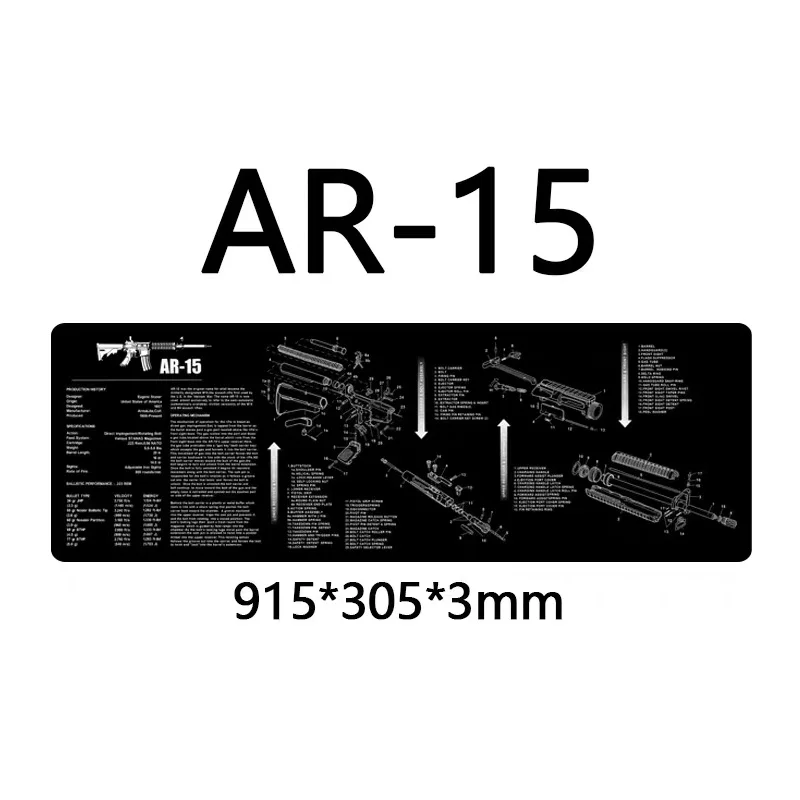 Фото AR-15 AK47 Ремингтон 870 чистящий резиновый коврик Размер 