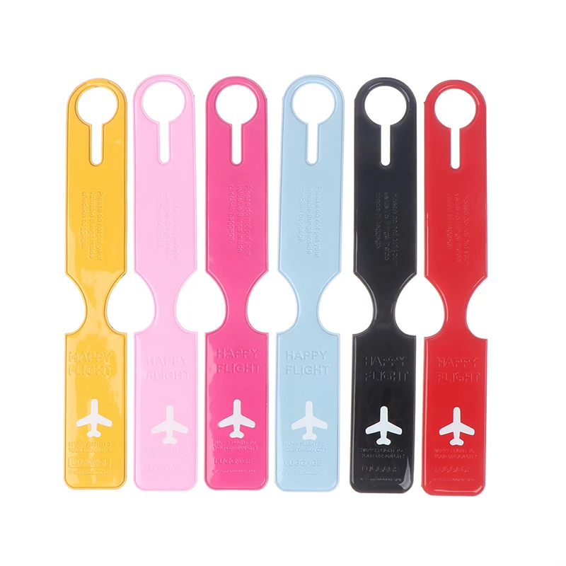 

1pcs Cute Luggage Label Straps Suitcase Id Name Address Identify Tags Luggage Tags Airplane PVC Accessories High Quality
