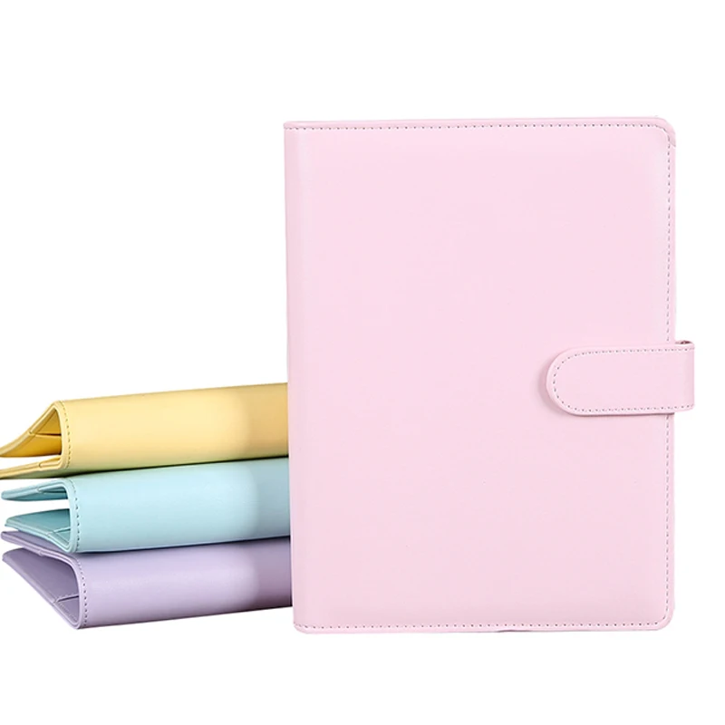 

Macaroon Color A6/A5 PU Leather DIY Binder Notebook Cover Diary Agenda Planner Paper Cover School Stationery School Supplies