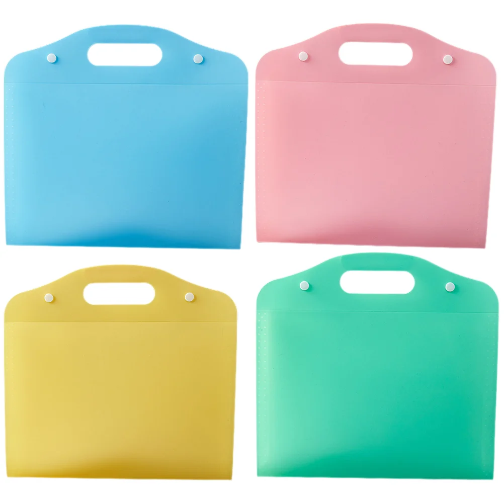 

4 Pcs Accordion Students Accordion File Folders Portable Receipt Holder Folders Plastic Document Bag Paper Organizer Travel