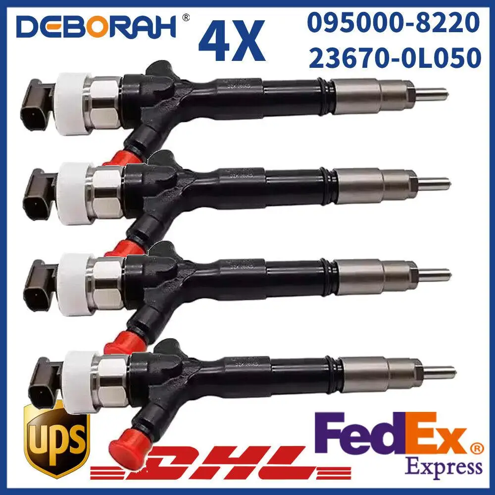 4X топливная форсунка Common Rail в сборе 095000 -8220 23670-0L050 Для Denso Toyota Hilux