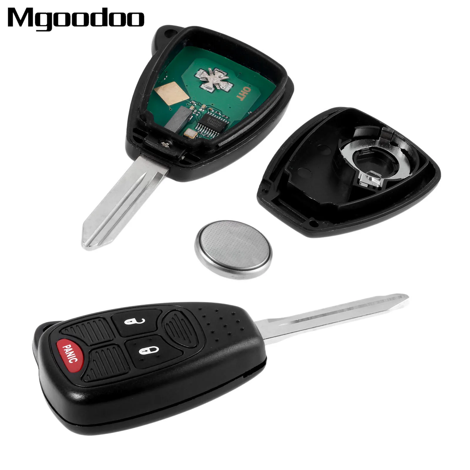 

Auto Replacement 2+1 3 Buttons Smart Car Key Shell Remote Key Fob Case Cover OHT692713AA For Chrysler Dodge Jeep Uncut Blade