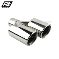 1pcs auto car stainless steel exhaust tip 57mm inlet oval dual muffler tail pipe end tips 89mm outlet