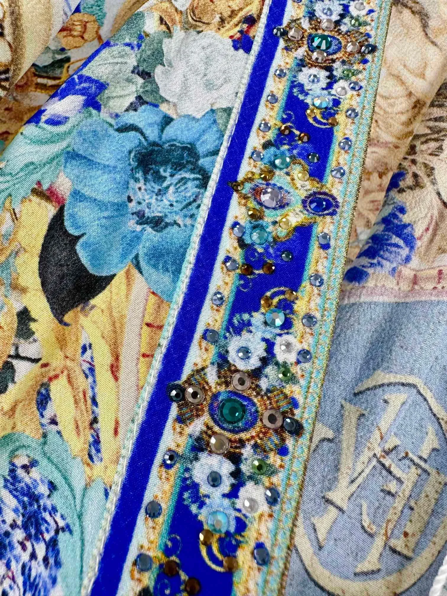 Женское длинное шелковое платье Элегантное синее с глубоким V-образным вырезом и