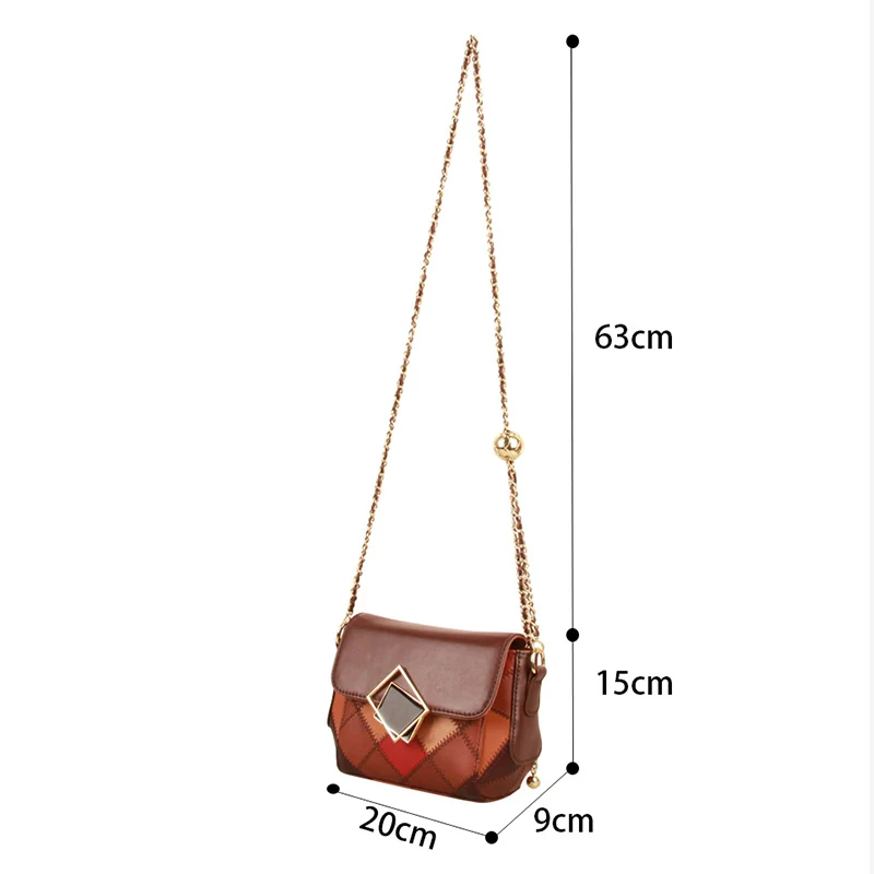 Crossbody Bags Women Multicolor Small Bag Adjustable Shoulder Straps Genuine Leather Leather Shoulder Bag Female Fashion Design