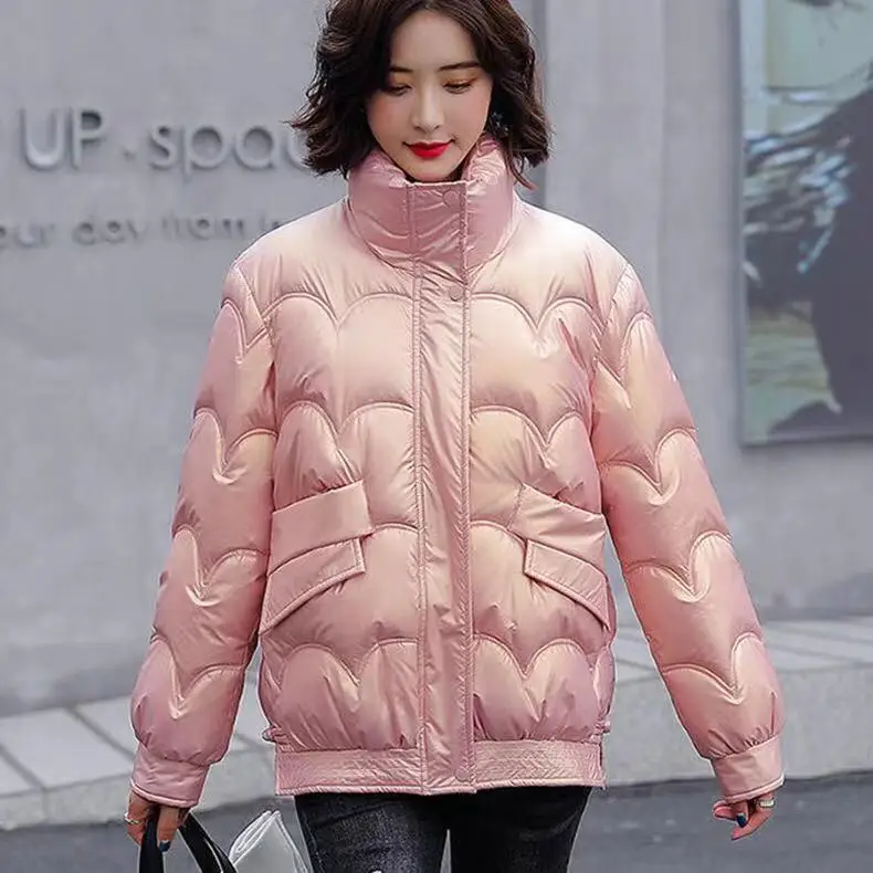 Chamarras Para Mujer Pink Girl Winter Parkas Cotton Jacket Women's Short 2022 Loose Cotton Jacket Winter Coat for Girls