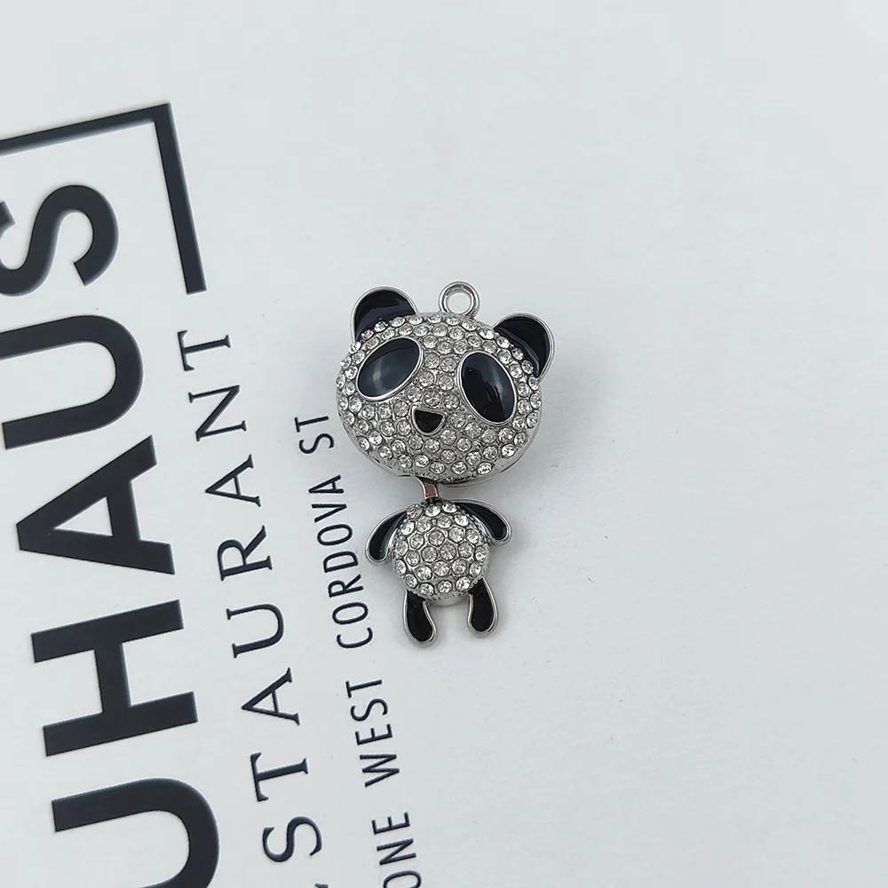 

Cartoon Anmial Crystal Panda Head Cute Charms Pendants Resin Flat Back Cabochon for Fridge Magnets Earrings Making Jewelry