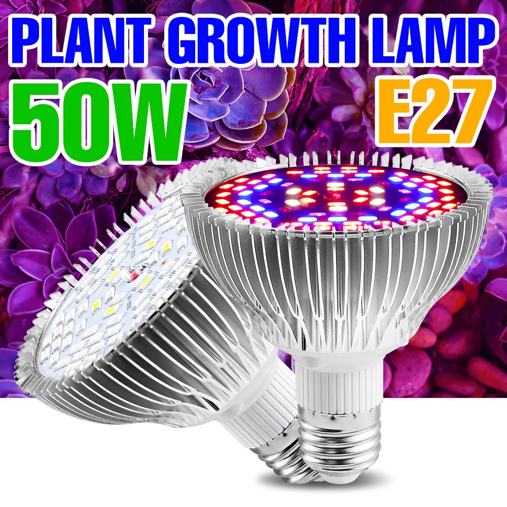 Hydroponics Lamp E27 Growth Light Bulb LED Phyto Lamp Full Spectrum Phytolamp For Plants LED Grow Light Greenhouse Grow Tent Box