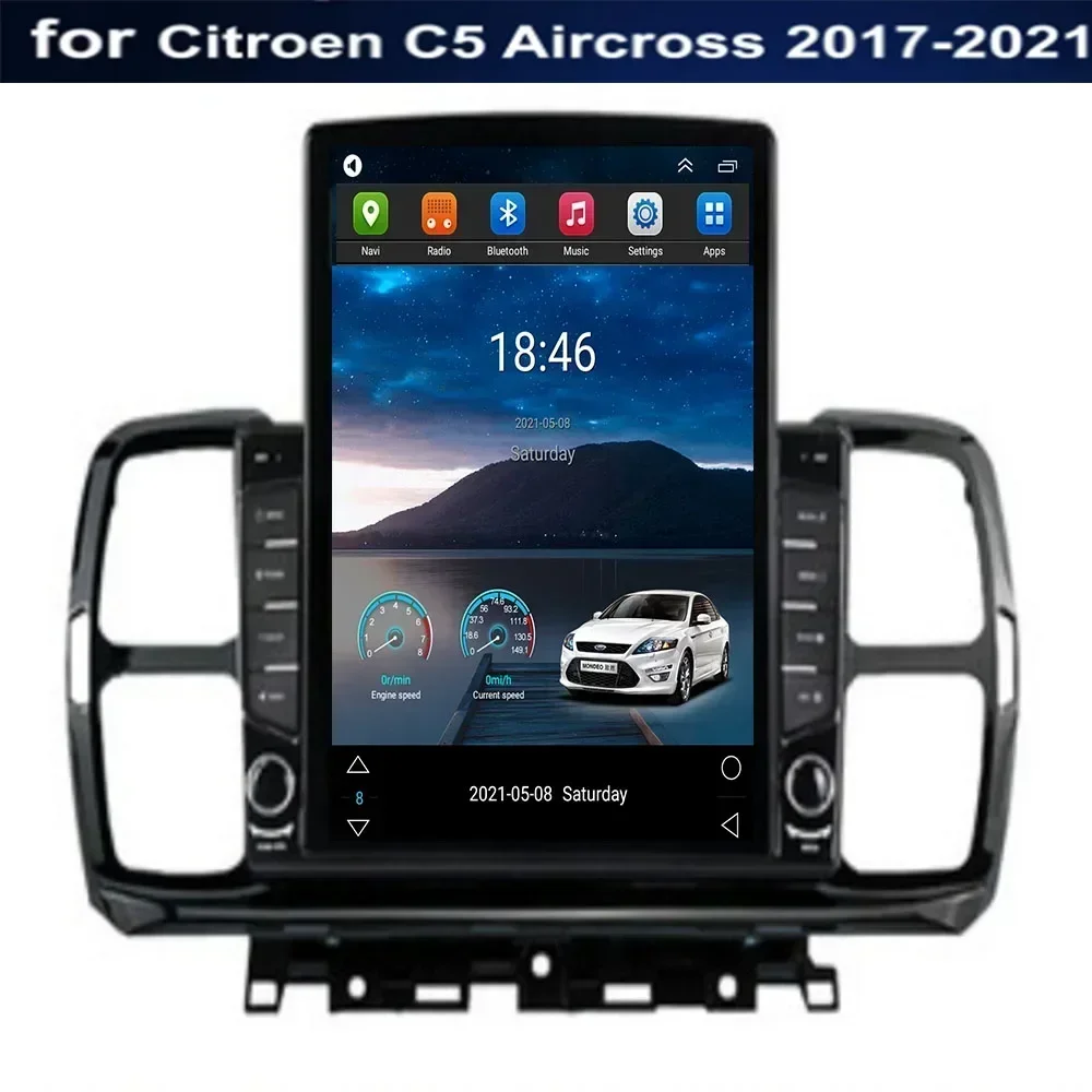 For Tesla Style 2Din Android13 Car Radio Citroen C5 Aircross 2017-2035 Multimedia Video Player GPS Stereo Carplay DSP Camera