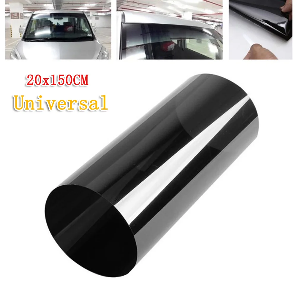 

20cm*150cm Car Front Windscreen Solar Film Black Transparent Window Foils UV Protector Sun Shade Sticker Films