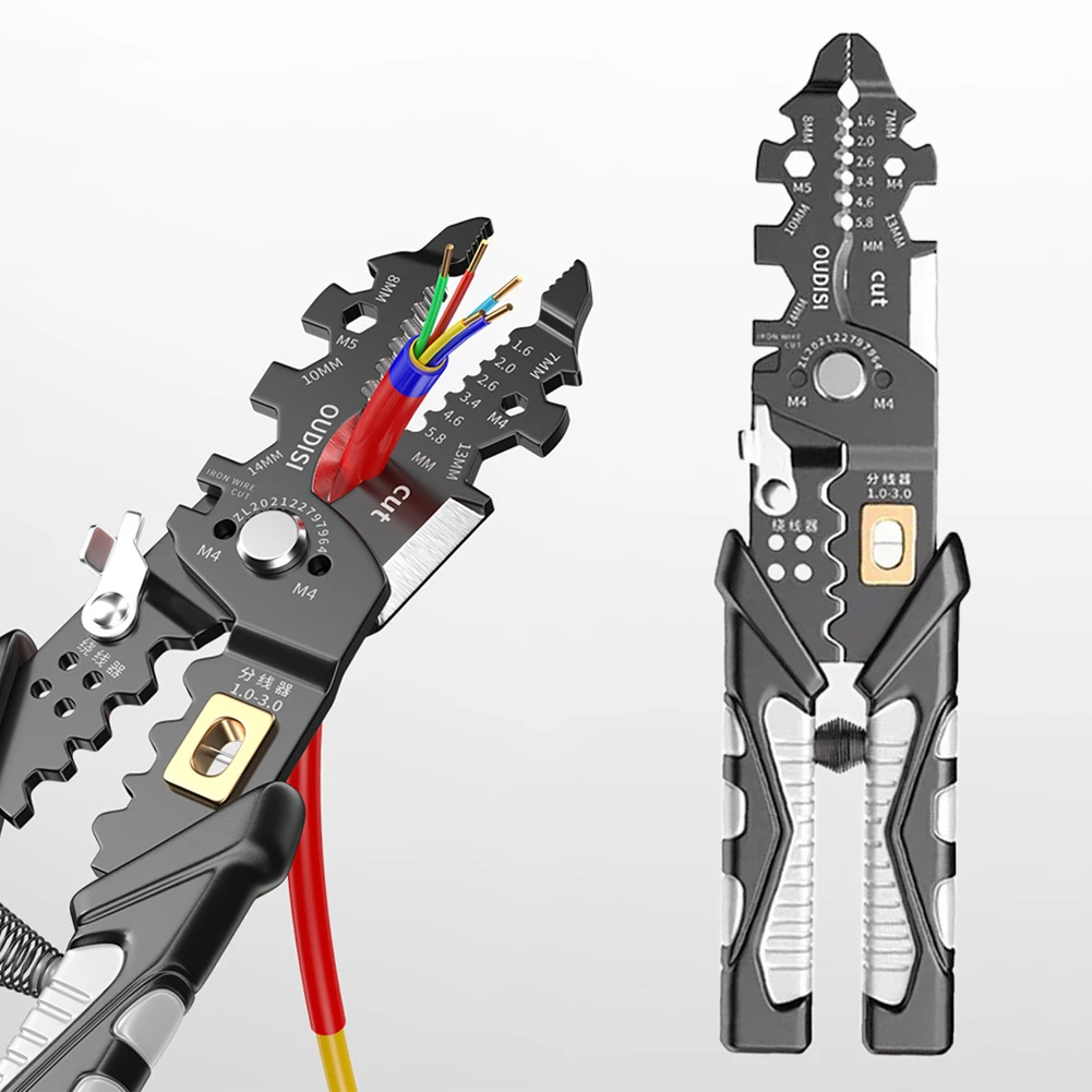 

Cable Wire Stripper Multifunctional Crimper Pliers Cable Peeling Pliers Sharp Edge Stripping Crimping Pliers Portable Hand Tool
