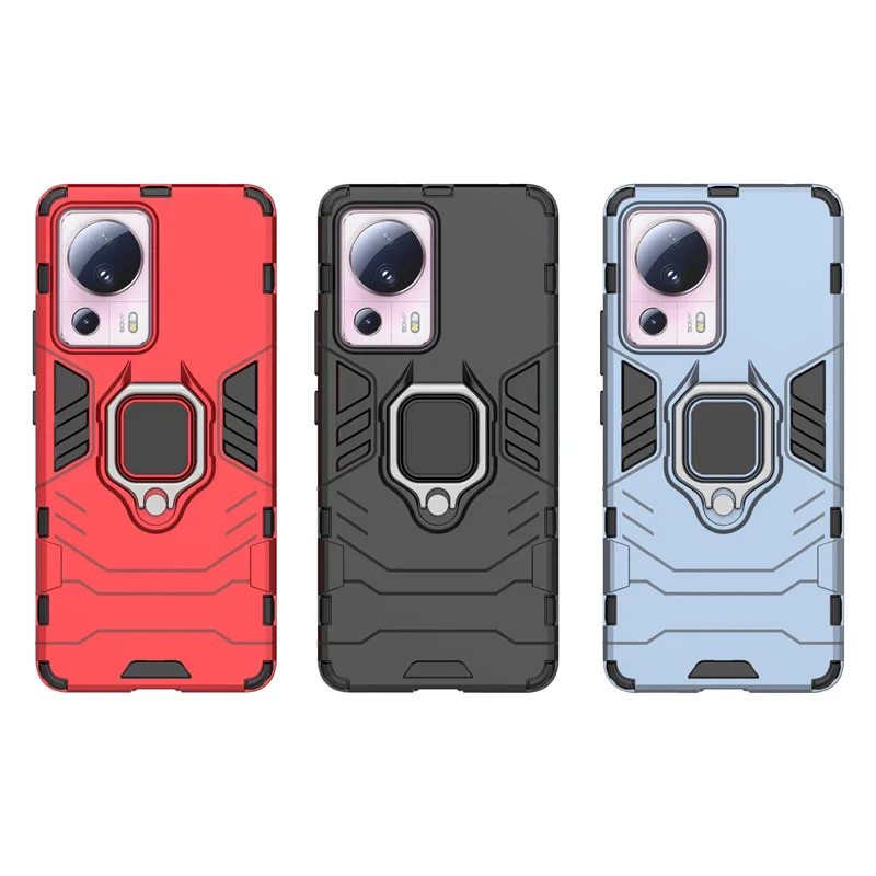 For Xiaomi 13 Lite 5G Case Xiaomi 13 Lite Cover 6.55 inch Shockproof Armor Ring Holder Bumper For Xiaomi Mi 11 12 13 Lite Fundas